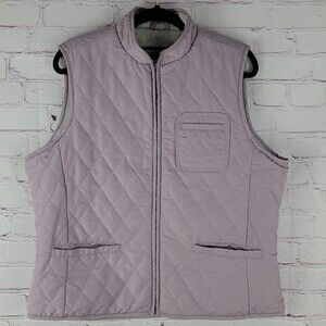 Eddie Bauer Purple Quilt Pattern Vest With Zipper Closure. Size Extra Large.